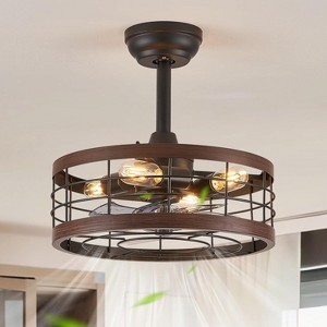 16.5in Caged Ceiling Fan with Light - 1 of 1