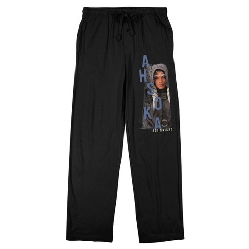 Ahsoka Disney+ Ahsoka With Gray Text Men's Black Sleep Pajama Pants - image 1 of 4