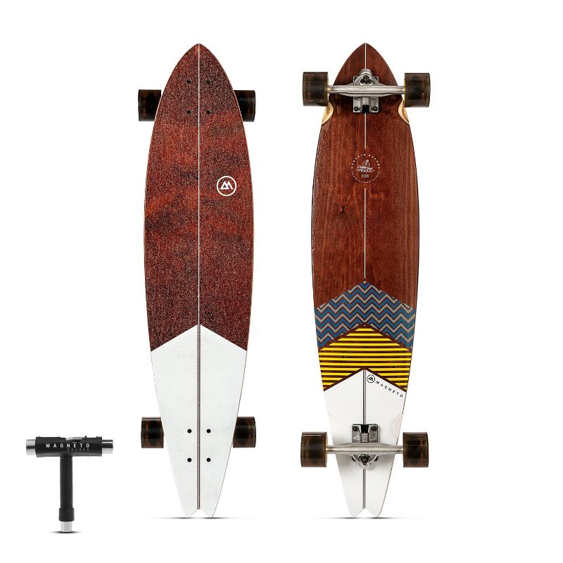 Magneto Boards 40" Pintail Longboard Skateboard, 1 of 7