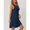 cheibear Women's Sleeveless Round Neck Tank Dress Sleepwear with Pockets - 2 of 4