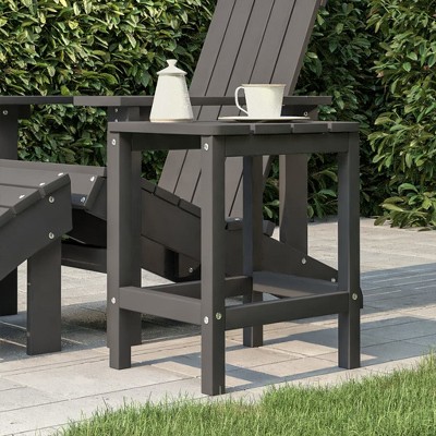vidaXL Adirondack Table Outdoor Side Table for Front Porch Anthracite HDPE