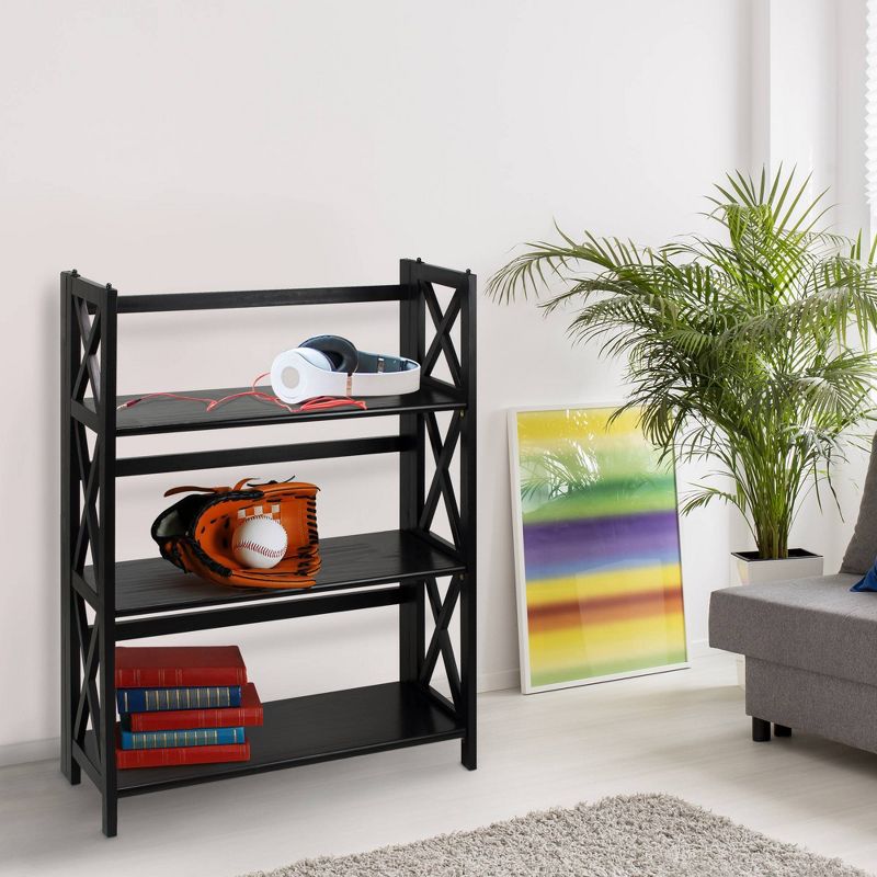 3 Shelf X Design Folding Bookcase - Flora Home, 6 of 8