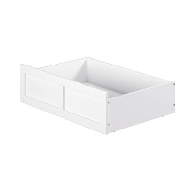 Twin Foot Drawer White - AFI: Underbed Storage, Wood Frame, Smooth Glide, 10.25"H x 33"W