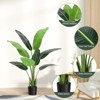 Artificial Bird of Paradise Plant, Fake Palm Tree for Indoor Outdoor Modern Decor Faux Plants for Home Office Perfect Housewarming Gift - 3 of 4