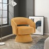 Lyngins Swivel Accent Chairs with Curved Backrest and Wood Frame,Upholstered Swivel Barrel Chairs,Corduroy Sofa Chairs for Bedroom,Living Room - 2 of 4
