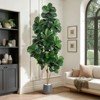 Fiddle Leaf Fig Tree Artificial with 108 Leaves, Indoor Fake Floor Plant for Home Office Living Room Decor, Green - 2 of 4