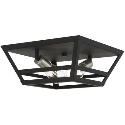 Schofield Transitional 2-Light Flush Mount in Black & Brushed Nickel