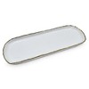 Jiallo 13.5" Simplicity Collection White Porcelain Gold Trim rectangular tray - 2 of 4