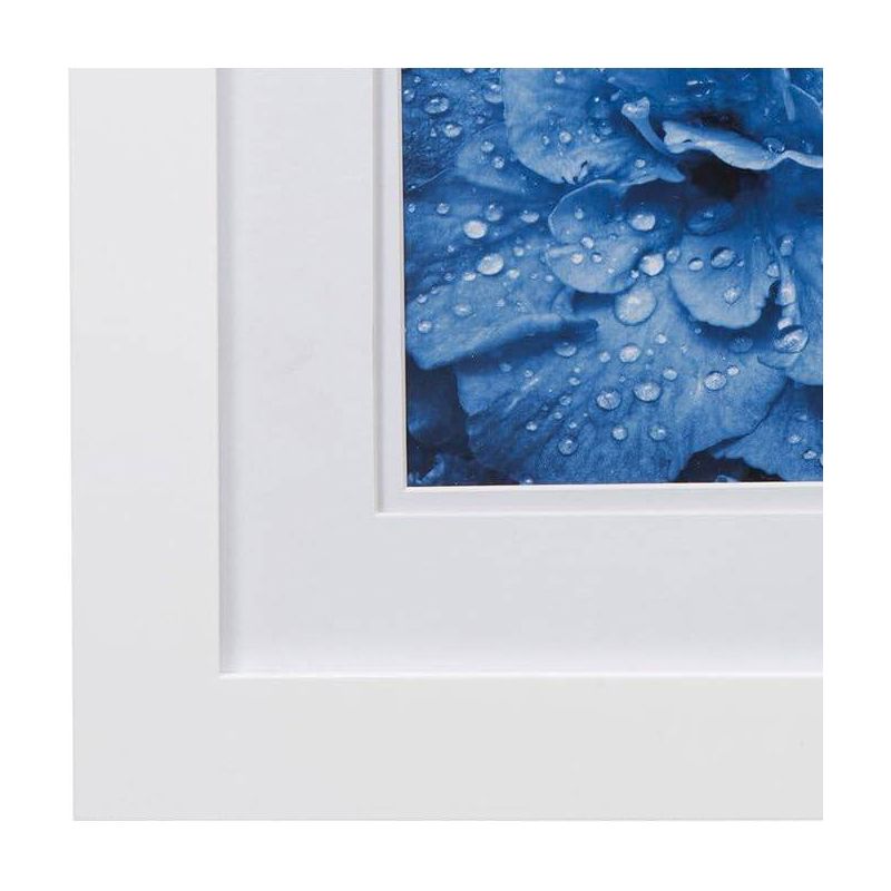 Gallery Solutions 8&#34;x8&#34; Flat White Tabletop Wall Frame with Double White Mat 5&#34;x5&#34; Image, 4 of 6