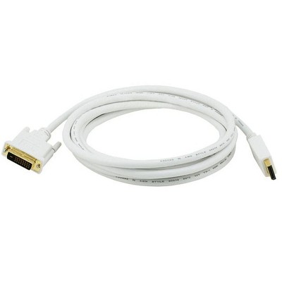 Monoprice Video Cable - 10 Feet - White | 28AWG DisplayPort to DVI Cable