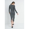 Hello Miz Women's Ribbed Sweetheart Neck Long Sleeve Back Slit Maternity Midi Dress - 3 of 4