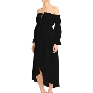 Anna-Kaci Women's Casual Boho Off Shoulder Gone With The Wind Dress - 1 of 4
