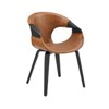 HOMLUX Faux Leather Home Office Desk Chair with Wood Legs for Living Room&Bedroom, Walnut Bentwood - 2 of 4
