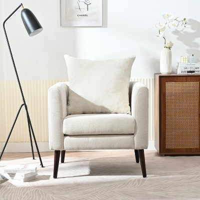 ROOMTEC Modern Accent Chair, Upholstered Armchair with Removable Pillow and Wood Legs