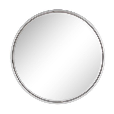 Contemporary Metal Decorative Wall Mirror Silver - Olivia & May