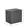 VisioGear Deck Boxes, 2-Piece 32 Gal Outdoor Storage Deck Box, Small Patio Storage Bin for Garden Tools, Black, 22.09"*17.09"*20.87" - 3 of 4