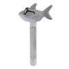Swimline Shark Wearing Sunglasses Floating Swimming Pool Thermometer with Cord 8" - Gray/White - 2 of 2