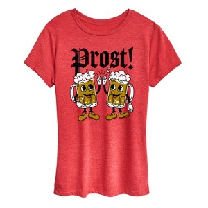 Women's - Instant Message - Oktoberfest Prost Beers Short Sleeve Graphic T-Shirt - 1 of 4