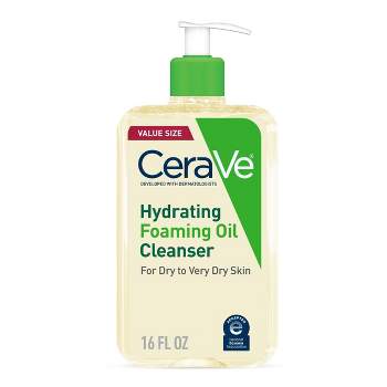 CeraVe Hydrating Foaming Cleansing Oil Face Wash with Squalane Oil, Triglyceride and Hyaluronic Acid For Dry to Very Dry Skin - 16 fl oz