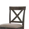 Set of 2 18" Martha Li Counter Height Barstools Tan Linen/Weathered Gray - Acme Furniture: Upholstered, Wood Frame, Armless - 3 of 4