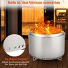 27" Smokeless Fire Pit with Air Switch, Wood Burning Portable Stainless Steel Outdoor Firepit with Stand & Stove Hook - 3 of 4