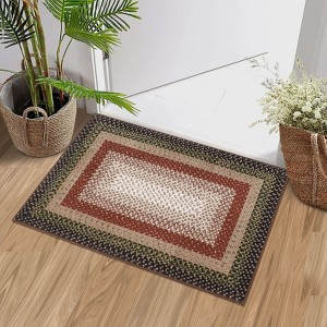 Braided Print Machine Washable Rug for Living Room Non-Slip Area Rug Stain Resistant Carpet for Dining Room Bedroom Nursery Office - 1 of 4