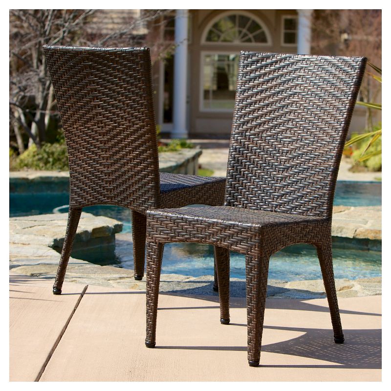 Brooke Set of 2 Wicker Patio Chairs - Multi Brown - Christopher Knight Home, 3 of 6