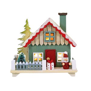 Ganz 4.75 In Ski Chalet House Led Battery Operated Picket Fence Village Buildings - 1 of 3