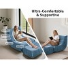 Evita Adult Bean Bag Sofa Set with Ottoman - Memory Foam, Premium Teddy Fabric，Comfy Floor Chair for Lounge & Reading - 4 of 4