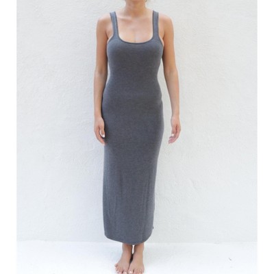 Women's Merino Blend Mira Long Tank Dress in Smoke by Tomorrow Studio