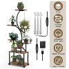 iMountek"8-Tier S-Shaped Plant Stand with Grow Lights, 61.42in Height & Lockable Wheels for Indoor/Patio"Brown - 3 of 4