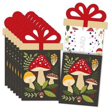 Big Dot of Happiness Wild Mushrooms - Red Toadstool Party Money and Gift Card Sleeves - Nifty Gifty Card Holders - Set of 8