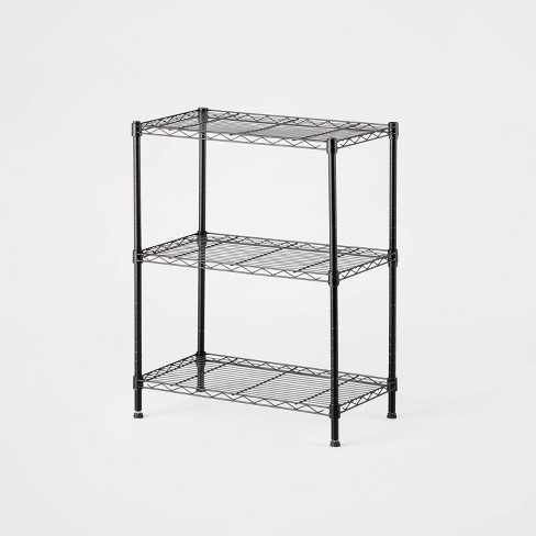 3 Tier Wire Shelving Black - Brightroom™