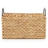 Americanflat Water Hyacinth Basket with Handles - Multipurpose Storage Organizer - 1 Large and 3 Small Compartments - 2 of 4