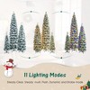 Bestier Snow-Dusted Christmas Trees Set, Flocked Fir Slim Christmas Trees, 8/6/4FT Pre-Lit Pencil Xmas Decoration Tree with 290 LED Lights - 2 of 4