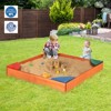 Safstar Kids Wooden Backyard Sandbox W/ Built-in Corner Seating Kid's Outdoor Furniture - 2 of 4