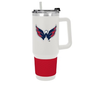 NHL Washington Capitals White Colossus Travel Mug with Team Color Silicon Gripe - 40oz - 1 of 4