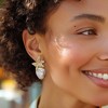 Ross-Simons Italian 13-18mm Baroque Pearl and 1.80 ct. t.w. CZ Flower Earrings in 18kt Gold Over Sterling - 2 of 4