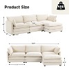 Hyleory Corduroy L-Shaped Sectional Sofa, 3-Seater Couch with Movable Ottoman, Modular Living Room Furniture for Apartments - 3 of 4