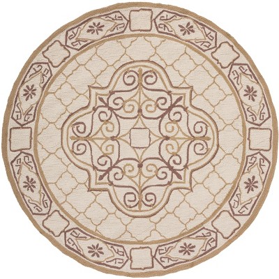 Four Seasons Frs475 Hand Hooked Area Rug - Ivory/grey - 6' Round -  Safavieh. : Target