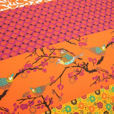 Tangerine Bohemian Cotton Reversible Full/Queen Duvet Cover Set