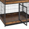 Cesicia Antique brown 31.5"W x 22.64"D x 30.59"H Furniture Dog Cage Crate with Two Draws,Double Doors, well-ventilated and comfortable - 3 of 4