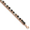 Chisel Stainless Steel Rose IP-plated Box Chain and Picasso Jasper Beads 6.5" Bracelet with 1" Ext. - 2 of 4