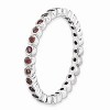Black Bow Jewelry Sterling Silver Stackable Bezel Set Pink Tourmaline 2.25mm Band - 3 of 4