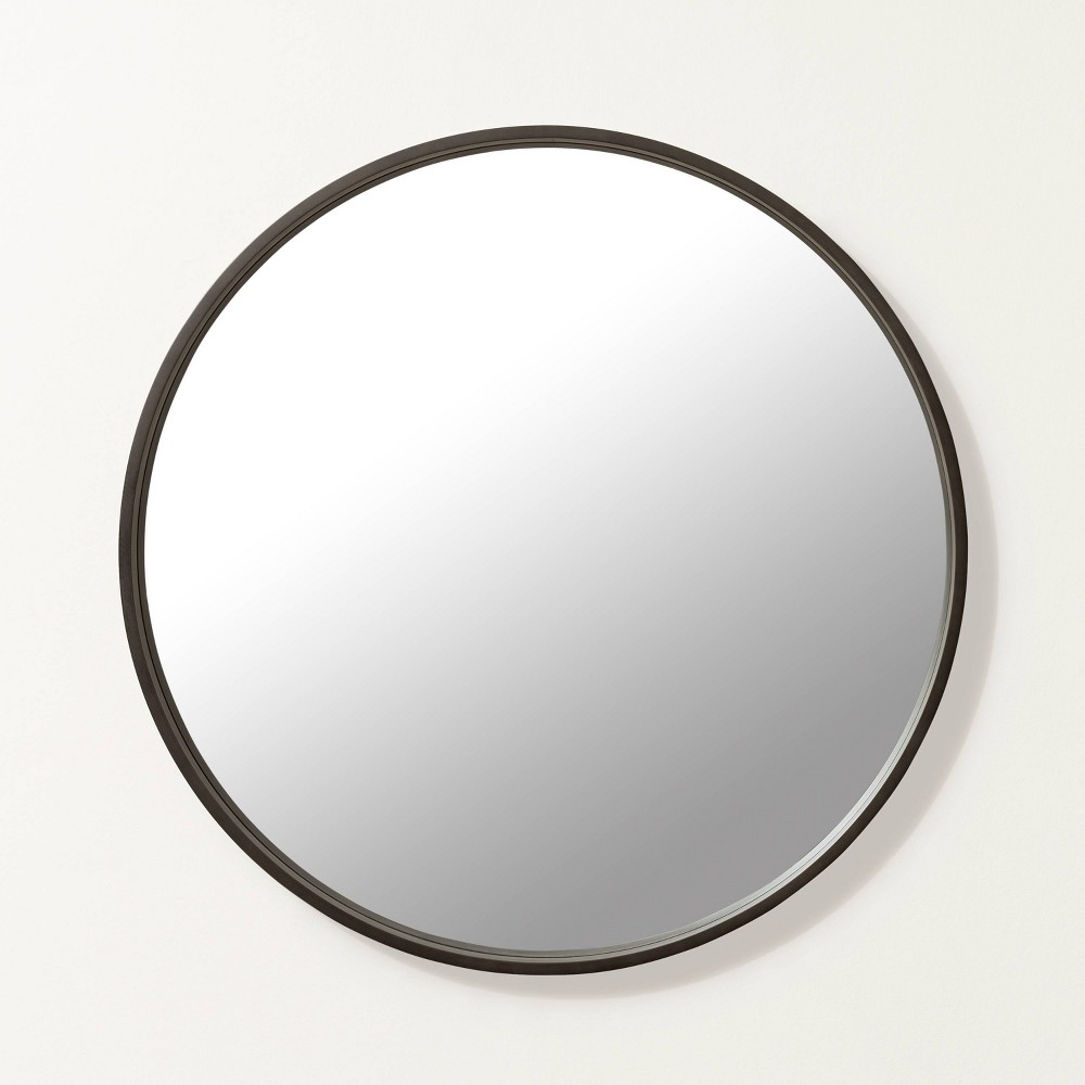 Round Framed Mirror #458 Heritage Matte Black Finish