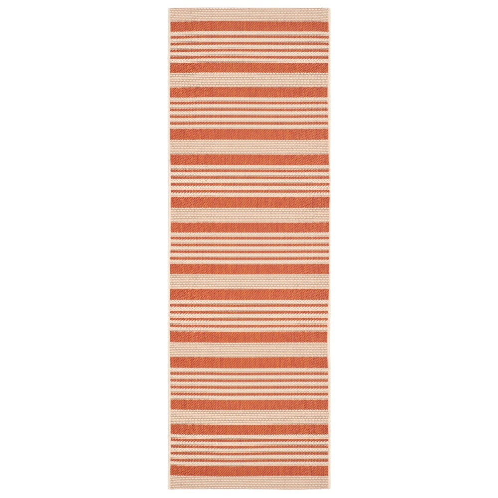  x 6'7in Santorini Runner Outdoor Rug Terracotta/Beige