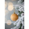 Gulches 5 in Gold Shatterproof Glitter Painted Glass Christmas Ball Ornaments 4-Pack - 3 of 4
