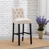 WestinTrends 29" Upholstered Linen Fabric Tufted Bar Stool Chair - 2 of 4