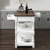 HomeStock  Caitlyn Wood Top Kitchen Island with Storage, Microwave Stand, Coffee Bar, White/Dark Brown - 3 of 4