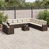 vidaXL Garden Sofa Set Brown PE rattan, powder-coated steel, tempered glass - 2 of 4